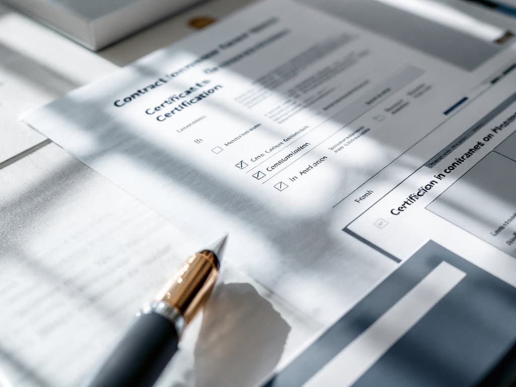 Documents professionnels et certifications d'une agence de qualité