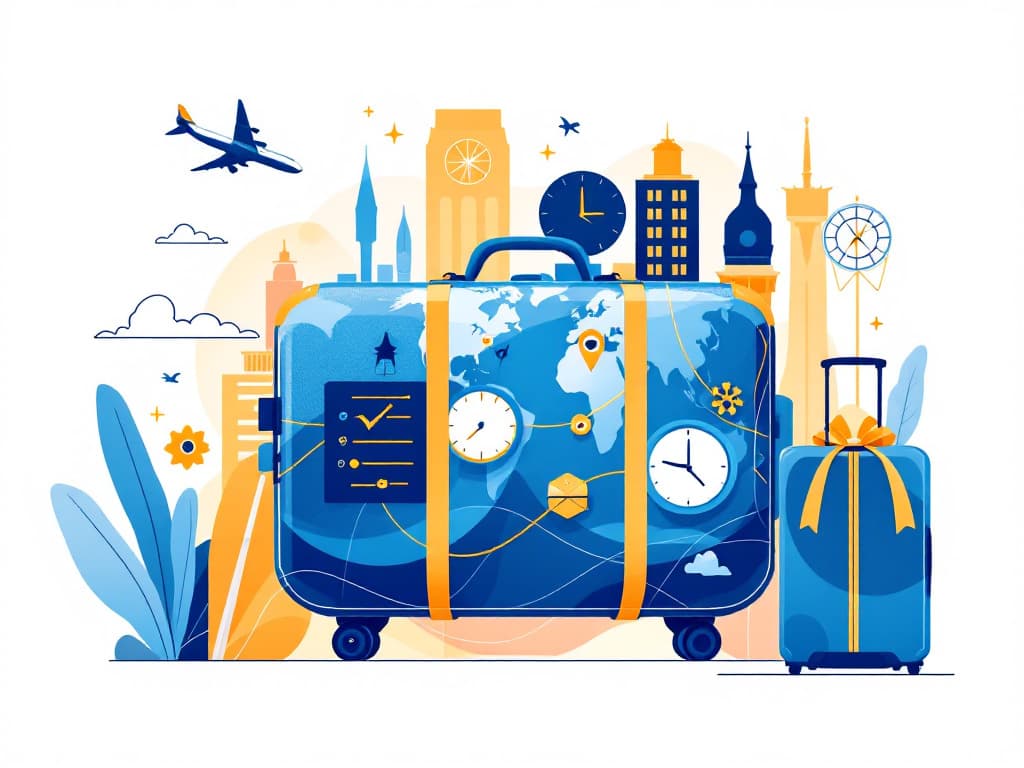 Symboles du voyage d'affaires moderne et de la mobilité professionnelle