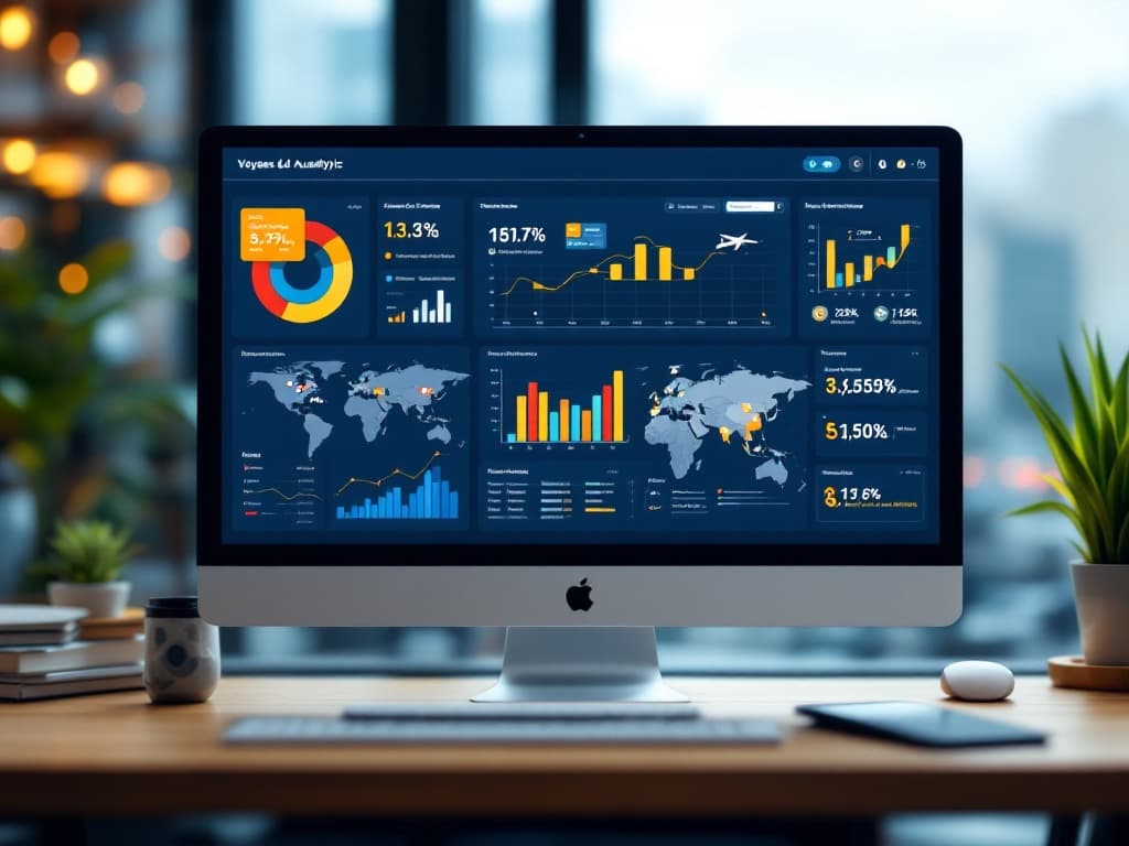 Dashboard de gestion des voyages d'affaires montrant les KPIs et économies réalisées