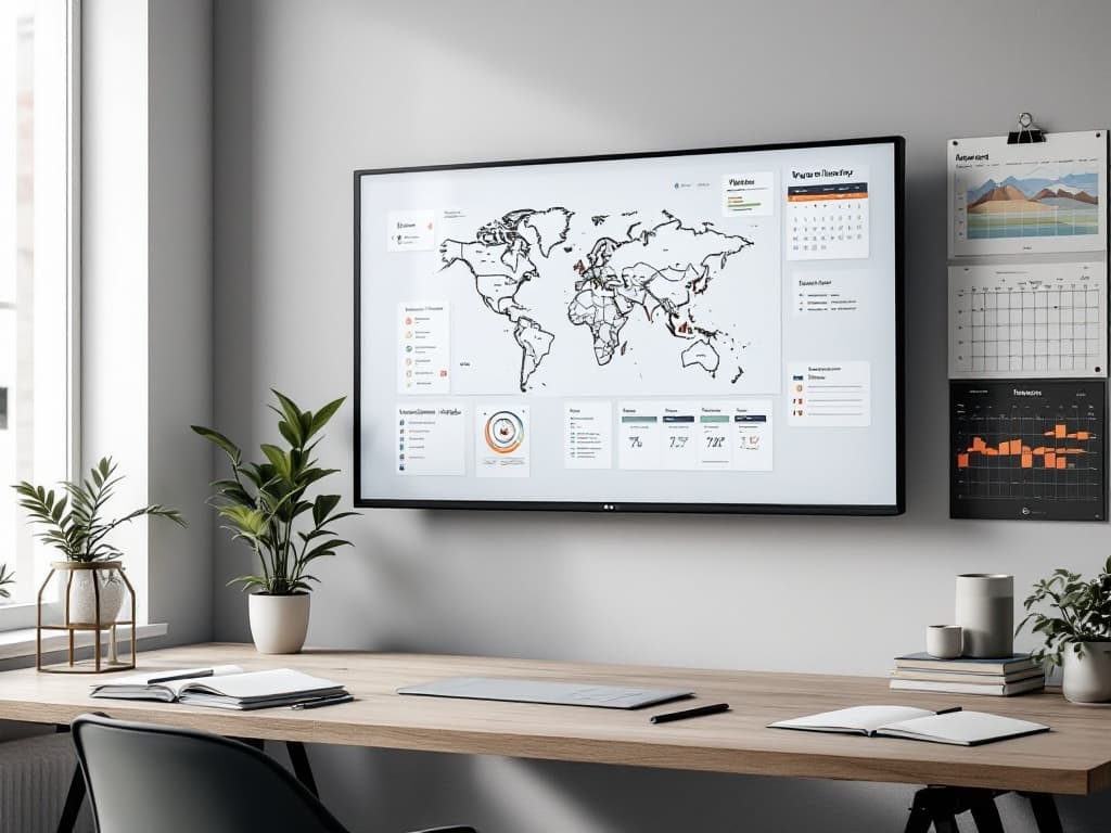 Interface de gestion des voyages d'affaires avec tableau de bord de suivi