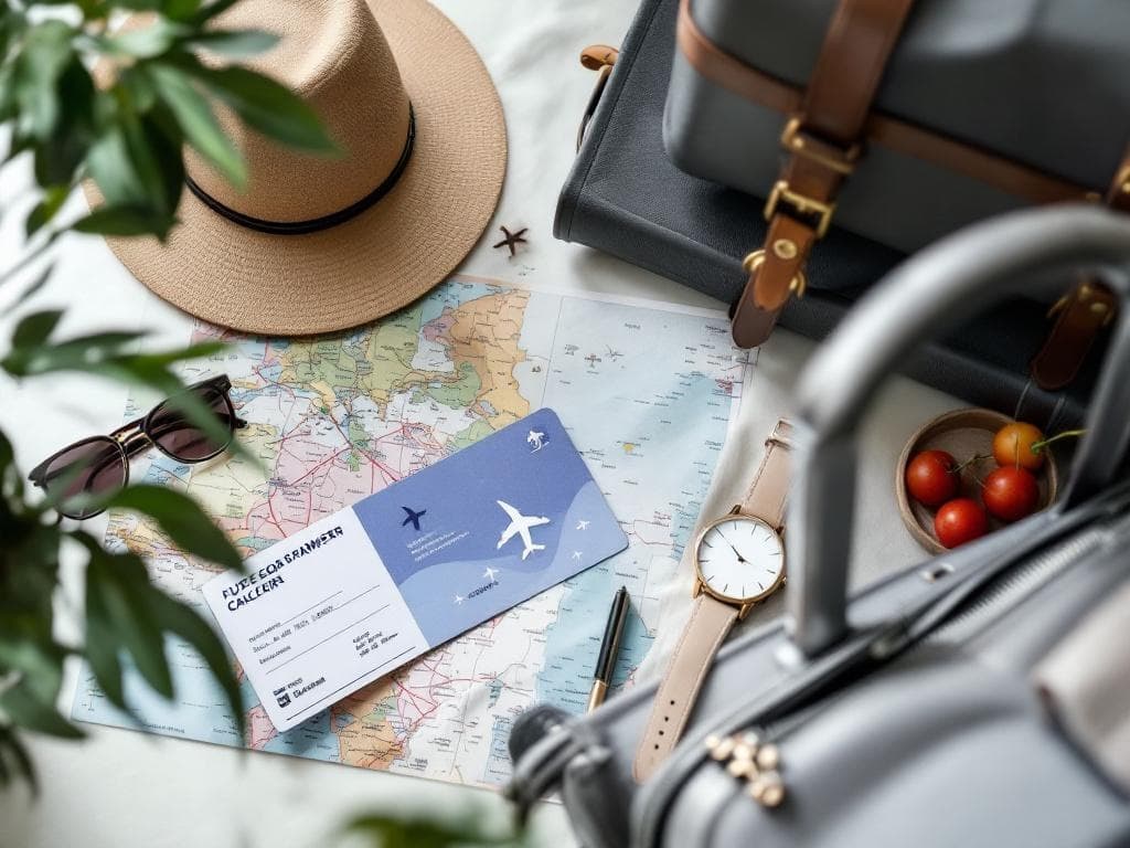 Symboles du voyage d'affaires et de la gestion professionnelle des déplacements