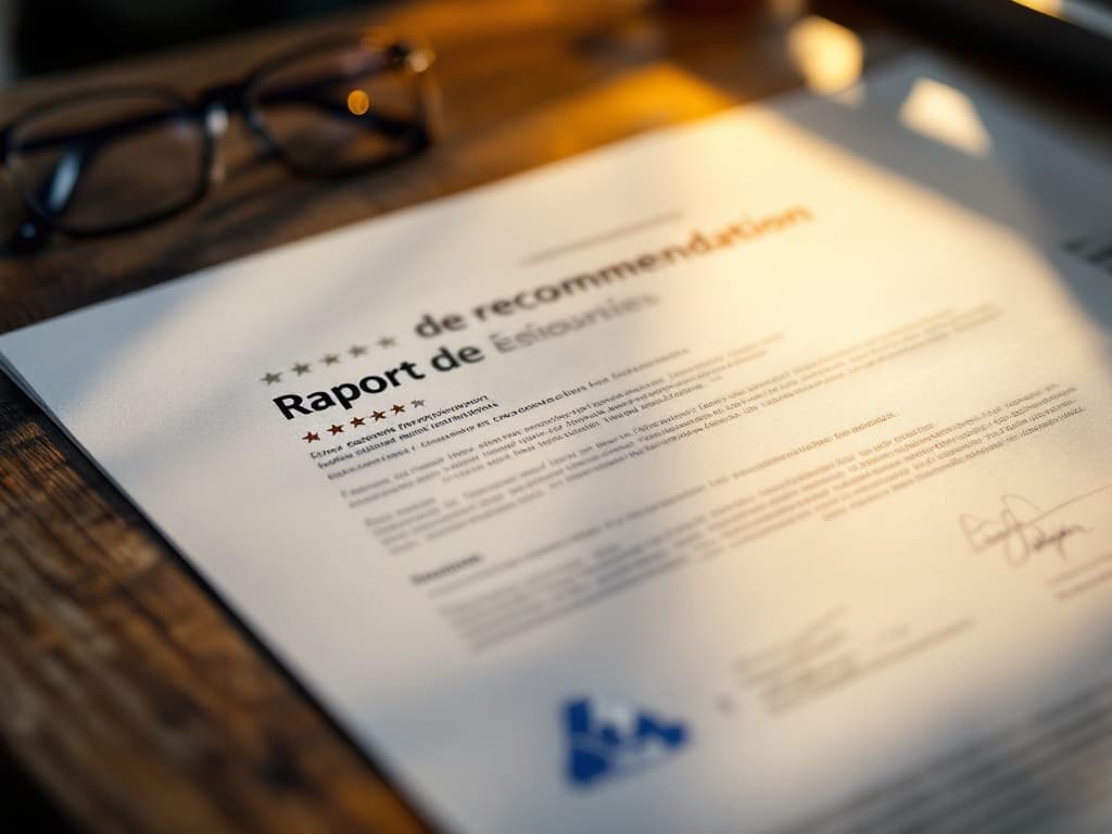 Témoignage client et recommandation : document avec évaluation 5 étoiles